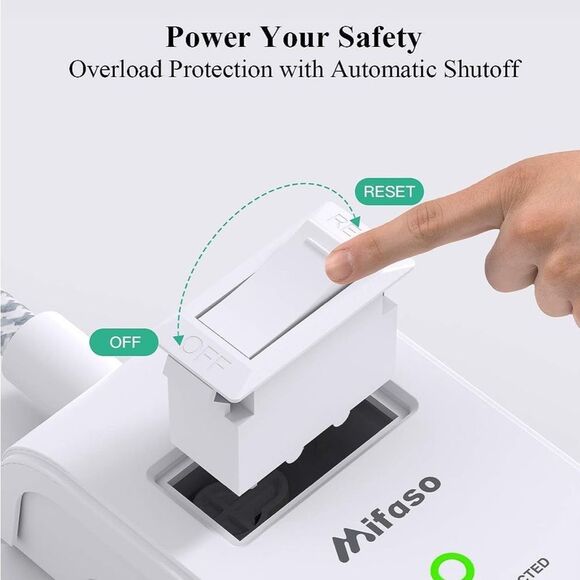 2 Pack Power Strip Surge Protector, 6 Outlets 2 USB Ports 5Ft Extension Cords - Picture 6 of 7